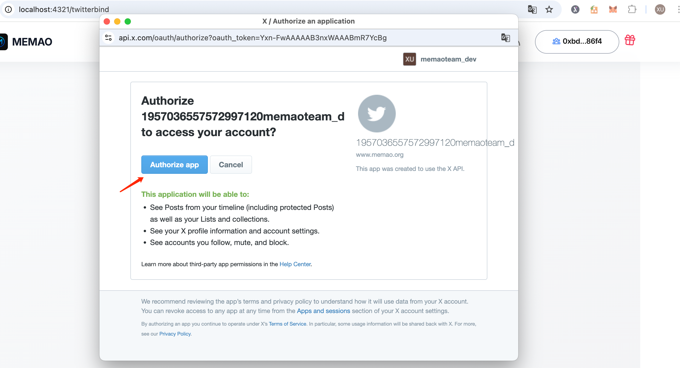 Authorize app